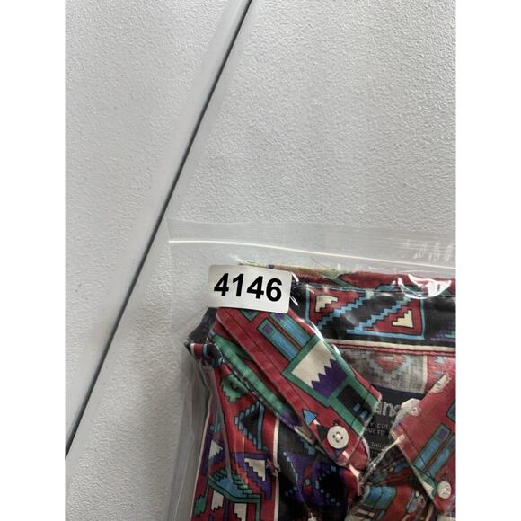 Vintage WRANGLER Aztec Work‎ Shirt Mens M Cowboy Western Button Shirt Retro USA - Picture 6 of 6